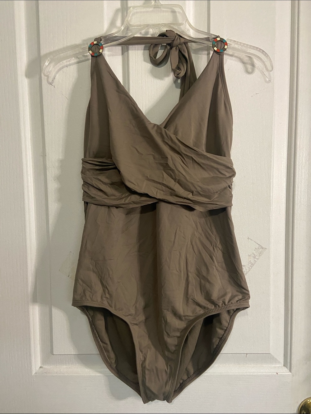 Anne Cole Olive Green Halter One-Piece Swimsuit